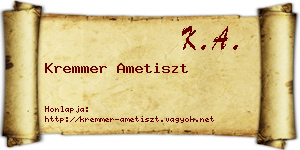Kremmer Ametiszt névjegykártya